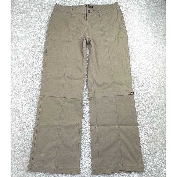 Prana Monarch Convertible Roll Up Leg Hiking Pants Tan 10 Short - Picture 3 of 15